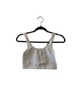 Ardene Cream Ribbed Crop Top